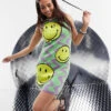 ASOS X Smiley® - Racer Mini Dress In Jacquard