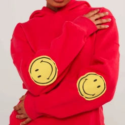 Smiley® Oversized Hoodie, Red -Original Smiley Shop 2 86901382 cd58 4e8a b364 d1e8e3747c15