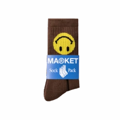 MARKET SMILEY UPSIDE DOWN SOCKS 8 MARKET SMILEY UPSIDE DOWN SOCKS -Original Smiley Shop 360001277 SMILEYUPSIDEDOWNSOCK BROWN 01