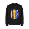 BLACK STRIPED SMILE CREWNECK