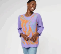 LOGO By Lori Goldstein X Smiley World Special Edition Sweater