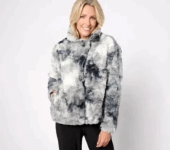 LOGO By Lori Goldstein X Smiley World Faux-Fur Coat