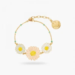Smiley Pastel Daisies Fine Bracelet