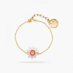 Smiley White Daisy Fine Bracelet