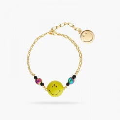 Three-Eyed Smiley And Beads Fine Bracelet
